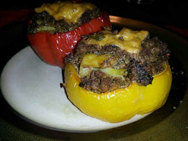 Ground beef stuffed bell pepper recipe